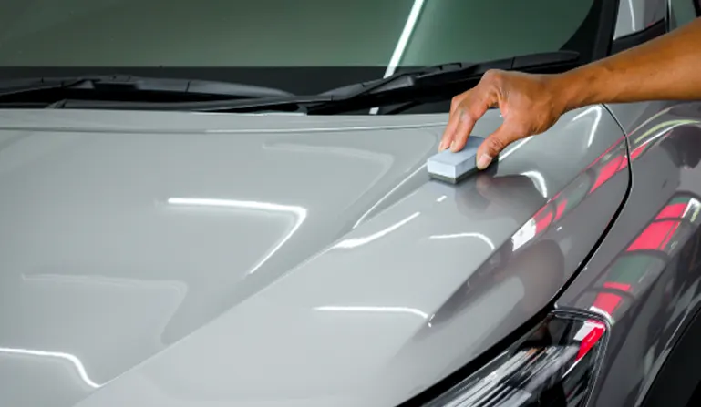 Applying Ceramic Glass Coating on Hood of a Car