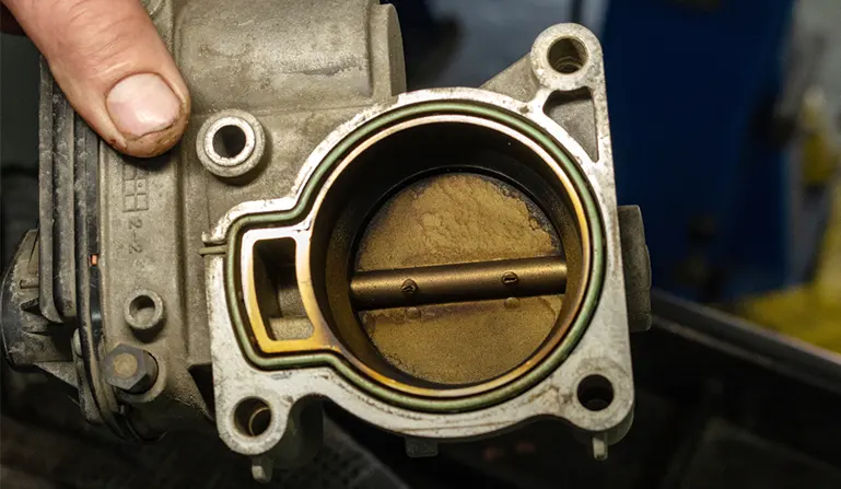 How dirty throttle valve looks like