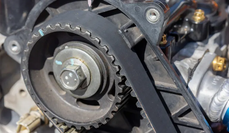 How the timing belt is attached to the car engine